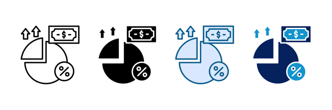 Price Earnings Icon Set Multiple Style Collection