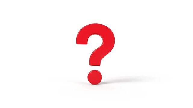 A red question mark, symbolizing inquiry and uncertainty, set against a plain backdrop