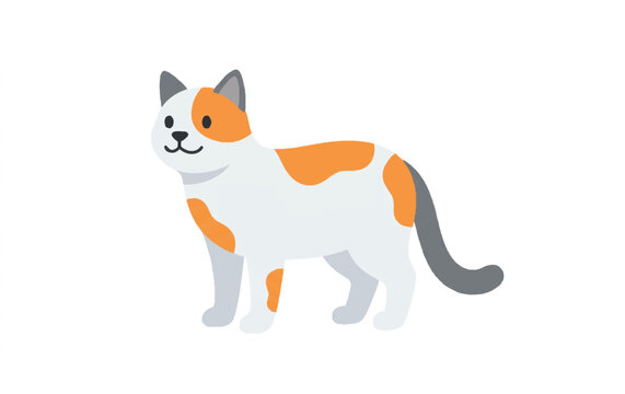 Colorful Calico Cat Standing Alone 1.