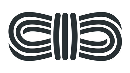 Coiled Climbing Rope Icon - Simple Dark Grey Graphic Symbol © Lat