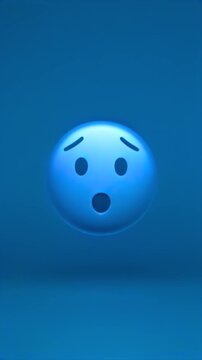 Emoji morphs through emotional extremes on purple background, sadness reaction, mood swing, mental health signal, sentiment tracking, social feedback, and expressive app communication for mood data.