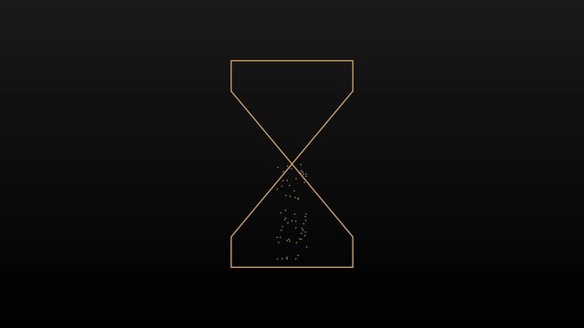 Minimalist hourglass animation with greater than 2030 text reveal for future planning and deadline concepts 4k