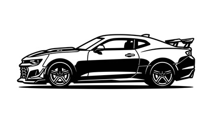 Fototapeta premium Modern Sports Car Silhouette Side View 1.