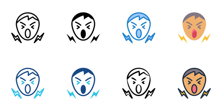 Hostility icons set multiple style collection. Editable stroke 
