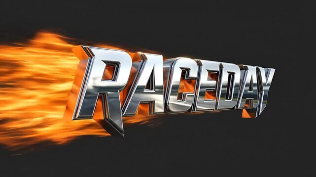Dynamic racing logo with fiery flames and sleek metallic design for adrenaline sports and automotive branding
