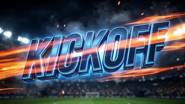 Dramatic and Energetic Sports Kickoff Animation with Bright Lighting Effects in a Stadium