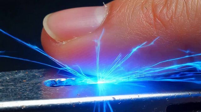 Static Shock Effect with Blue White Sparks