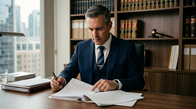 Lawyer Working Documents Desk Office