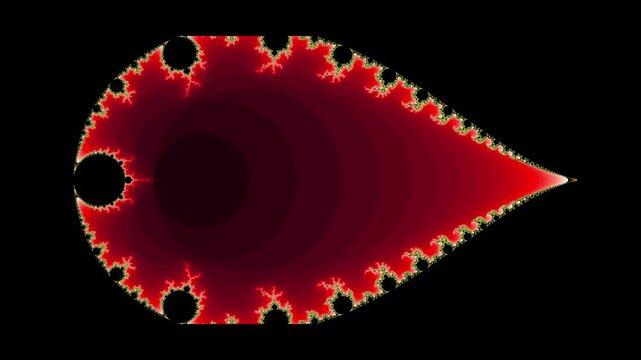 Mandelbrot set fractal animation shows infinite zoom into complex math patterns.