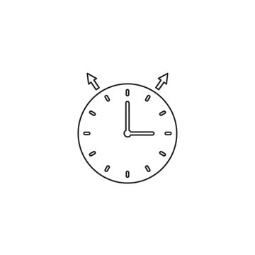 Alarm Clock Icon Simple Line Drawing