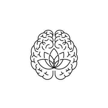 Brain Lotus Mindfulness Symbol