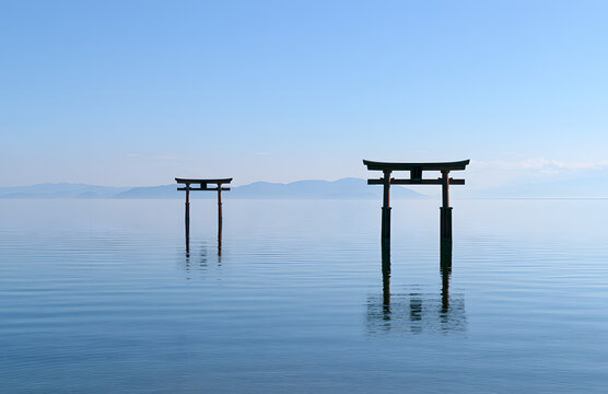 Shirahige Shrine, Lake Biwa, Japan, Beautiful Weather