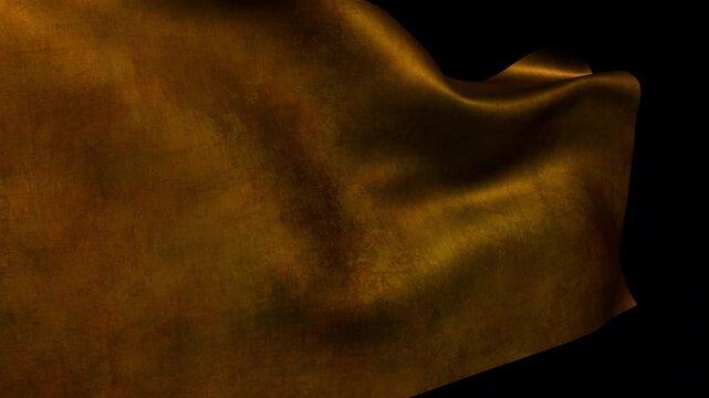 Orange flag with used fabric texture, animated on alpha channel