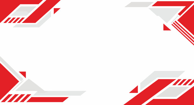 Abstract Geometric Red and White Tech Banner Background Template