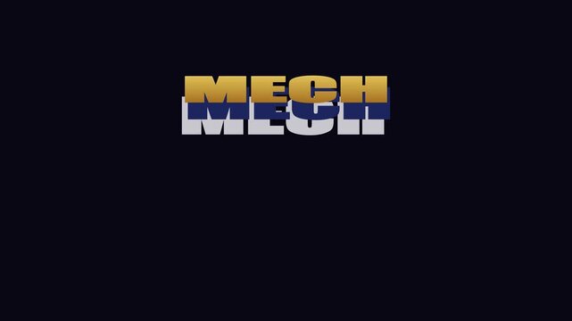 Dynamic mech text animation: gold metallic 3 d reveal for gaming and sci-fi projects 4k
