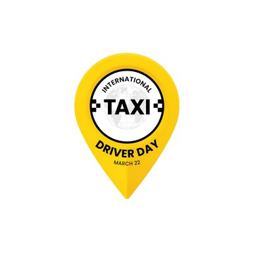 International taxi driver day pin map icon design with international transportation location navigation