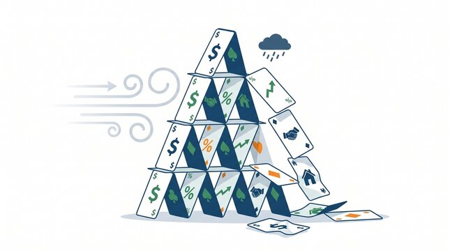 Collapsing House of Cards Financial Crisis