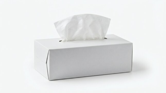 Ultra Realistic Blank White Tissue Box Mockup Rectangular Single Tissue Emerging

