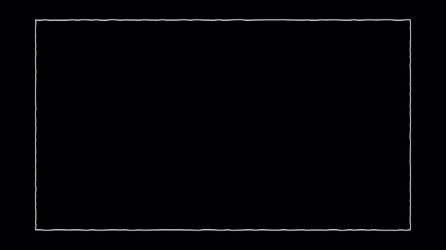 Scribble Sketch Border Rectangular Overlay Handcrafted Line Animation Framing Element 4k video