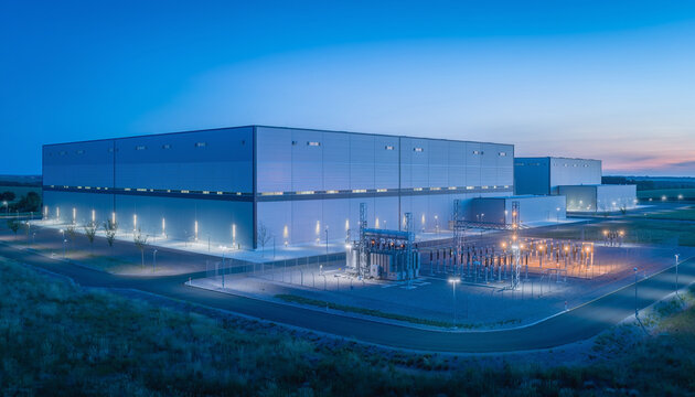 Blue Hour Hyperscale AI Data Center