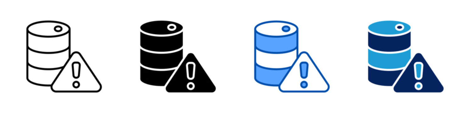 hazard icon set multiple style collection