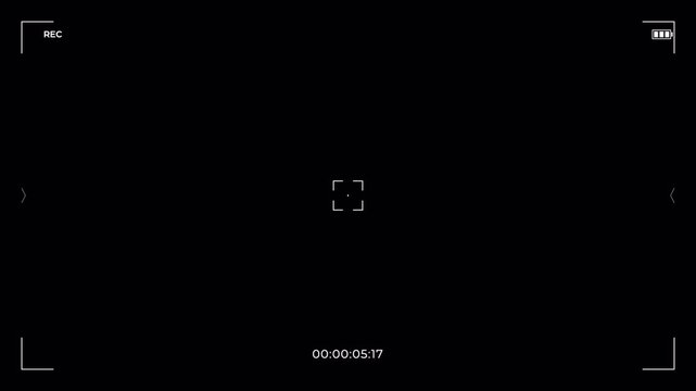 Professional Digital Viewfinder Interface Overlay With Live Recording Timecode And Focus Brackets For Cinematic Point Of View Sequences 4k video
