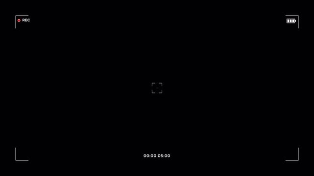 Cinematic Camera Recording Interface Overlay with Digital Timecode and Red Record Indicator 4k video