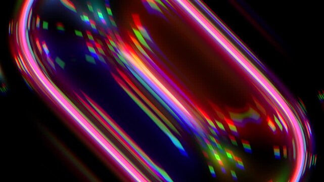 Bright glowing and colorful blurry light particles and blob shapes animation