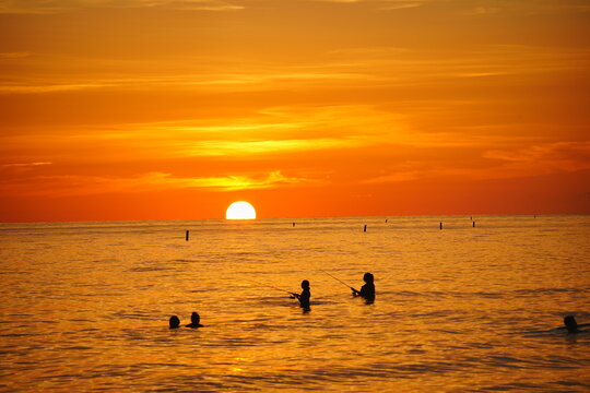 St Petersburg, Florida, USA: 07 03 2026: The landscape of saint Petersburg Madeira Beach in Florida at sun set