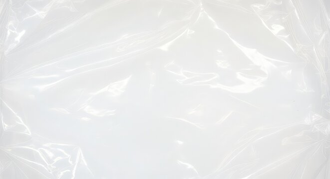 High-resolution translucent polyethylene plastic bag texture with soft creases and subtle reflections, ideal for modern product packaging, element, detail, simple