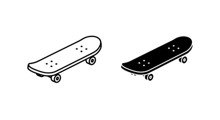Top view skateboard deck icon set with skateboard activity transport © Al Rafi