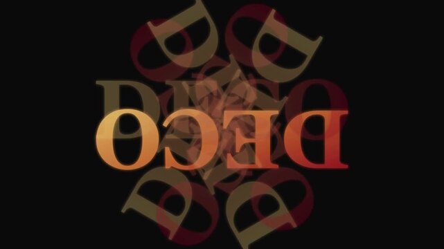 Rotating deco typography motion background, abstract golden letter d animation, minimalist for creative projects 4k