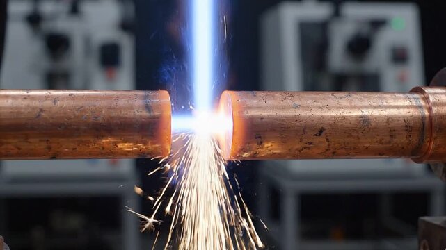High voltage electrical arc discharge between two electrodes