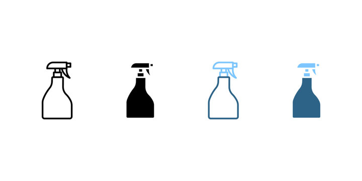 cleaning spray bottle icon set multi style