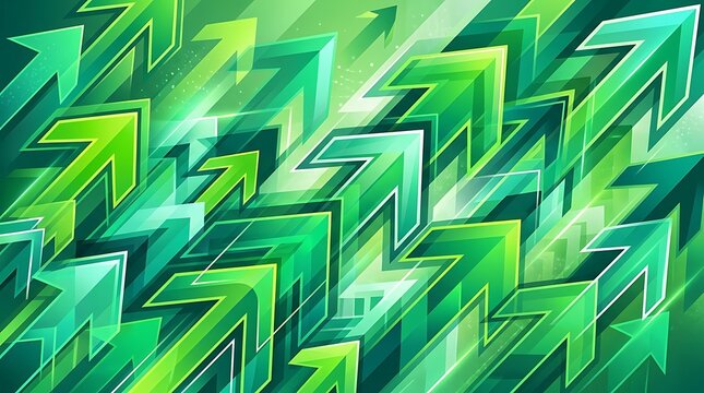 Green arrows pointing up abstract background pattern isolated on white background