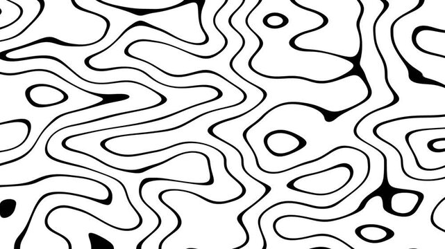 Video motion of pattern is made up of various shapes and lines that create a sense of depth and dimension.
