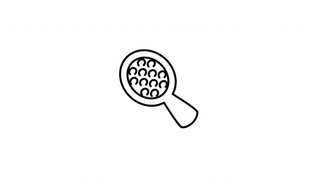 Minimalist outline animation of a salon plastic hair brush comb grooming accessory icon drawing on and fading out. Features a clean pop up style in 3 color setups.
