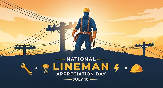 Celebrating National Lineman Appreciation Day with Utility Worker in Safety Gear.
