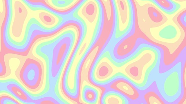 Retro Pastel colorful. Abstract retro pastel wavy psychedelic liquid pattern background