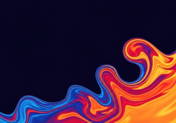 Obraz premium Abstract liquid background showing smooth movement, merging colors, and dynamic flow. Represents change, motion, and adaptability, colorful, ink, flexible