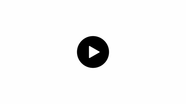 Black play button with a right-pointing triangle centered on a plain white background, minimalist symbol