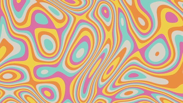 Retro Pastel colorful. Retro pastel psychedelic wavy liquid pattern background