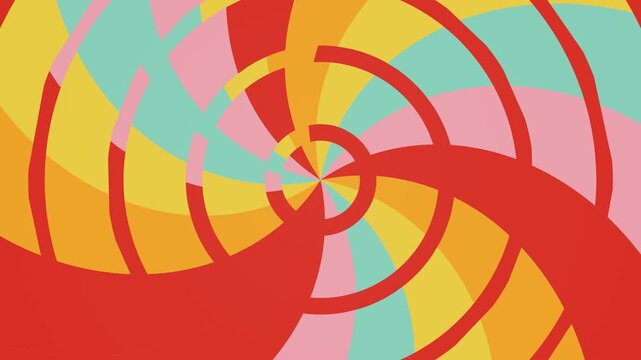 Retro Pastel colorful. Retro colorful spiral abstract pattern with pastel geometric shapes