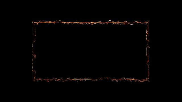 Fiery rectangular frame borders with pulsing animated embers and glowing effects.