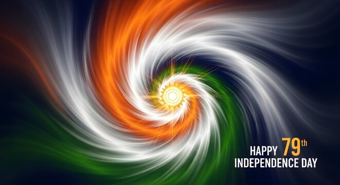 Vibrant indian independence day swirl