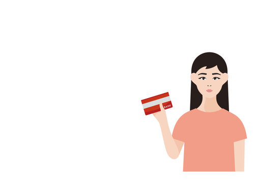 クレジットカードを持つ女性のベクターイラスト素材