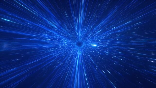 Light trail star galaxy universe abstract blue tunnel warp motion speed deep space blue light trail warp tunnel creates abstract cosmic motion blur glow futuristic sci fi pattern perspective depth