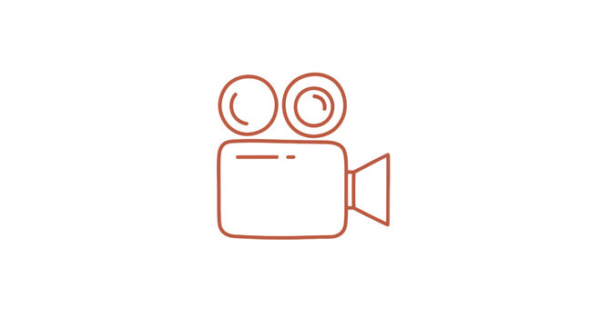 Simple Line Drawing of Video Camera.