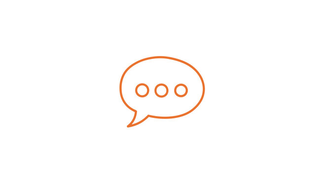 Simple Orange Speech Bubble Icon.