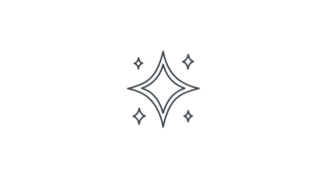 Simple Black Star Symbol on White.